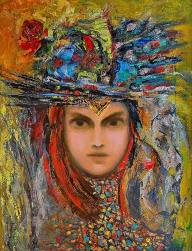 Impressive oil painting on canvas original Painting titled "Impressive oil pain…" by Julia Ozerova, Original Artwork, Oil Mounted on Wood Stretcher frame