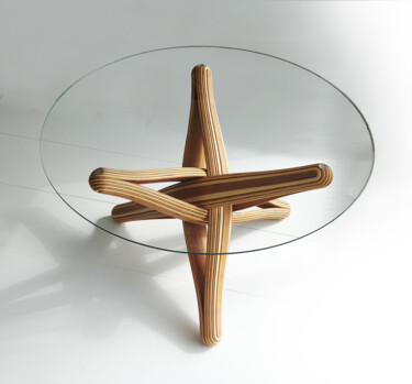 Design intitulée "LOCK-D caramel/natu…" par Jan Paul, Œuvre d'art originale, Meuble