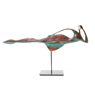 Rêveuse cuivrée, sculpture allongée, odalisque oxydée 제목이 "Rêveuse cuivrée, sc…"인 조형물 Vanessa Renoux로, 원작, 금속