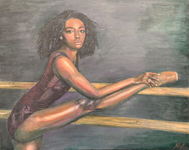 Pittura intitolato "Black Swan" da Natali Kalalb, Opera d'arte originale, Acrilico
