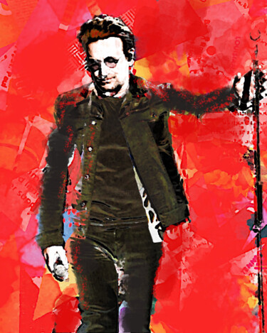 Digitale Kunst getiteld "pop art célébrité 2…" door Yank, Origineel Kunstwerk, Digitale collage Gemonteerd op Frame voor hou…