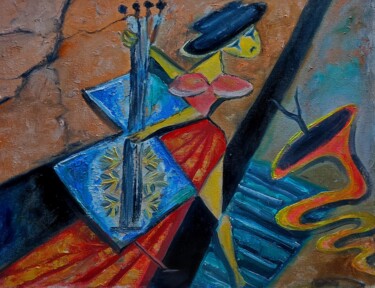 绘画 标题为“expressionist oil p…” 由Julia Ozerova, 原创艺术品, 油 安装在木质担架架上