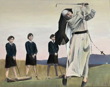 「Study Pray Fun」というタイトルの絵画 Natali Kalalbによって, オリジナルのアートワーク, アクリル