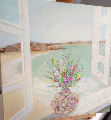 calm painting oil on canvas original still life Ζωγραφική με τίτλο "calm painting oil o…" από Julia Ozerova, Αυθεντικά έργα τέχνης, Λάδι Τοποθετήθηκε στο Ξύλινο φορείο σκελ…