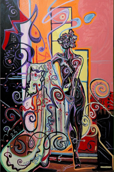 The Dance of Apparent Sensuality Ζωγραφική με τίτλο "The Dance of Appare…" από Condrache, Αυθεντικά έργα τέχνης, Λάδι Τοποθετήθηκε στο Ξύλινο φορείο σκελετό
