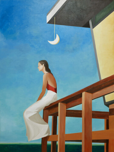 Painting titled "When night falls" by Young Park, Original Artwork, Acrylic