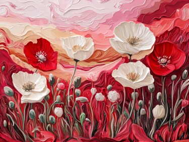 数字艺术 标题为“Poppy Breeze” 由Amanda Moore, 原创艺术品, AI生成的图像