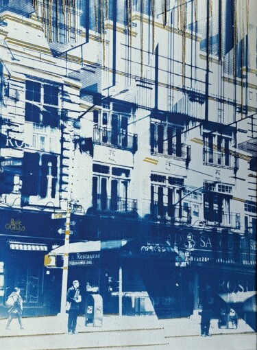 「un jour à NYC」というタイトルの写真撮影 Libertyによって, オリジナルのアートワーク, シアノタイプ