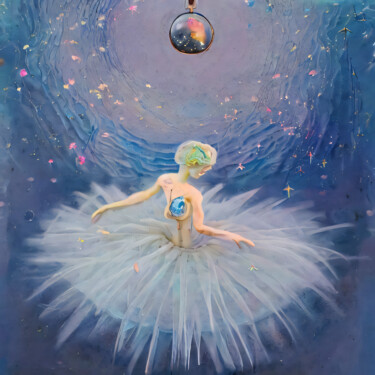 제목이 "Ballerina in space."인 디지털 아트 Meahau로, 원작, AI 생성 이미지