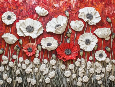 数字艺术 标题为“Poppy Field” 由Amanda Moore, 原创艺术品, AI生成的图像