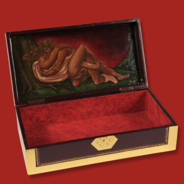 Painting titled "L'étreinte embrasée…" by Eros Bridot, Original Artwork, Tempera