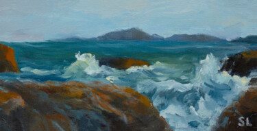 Rocks and sea 绘画 标题为“Rocks and sea” 由Svetlana Lebedeva, 原创艺术品, 油