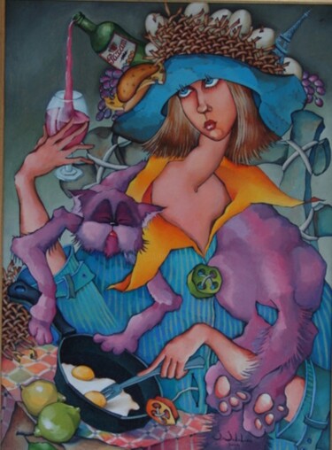 Pittura intitolato "Розовые мечты за .б…" da Svetlana Sokolova, Opera d'arte originale, Olio