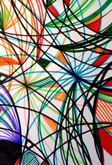 Drawing titled "Zwei Wirbel" by Anne Goldhahn, Original Artwork, Marker