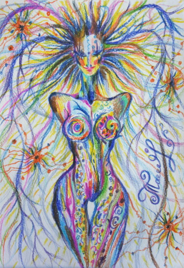 Pintura intitulada "OrgaSm #44" por Iryna Tatur, Obras de arte originais, Pastel