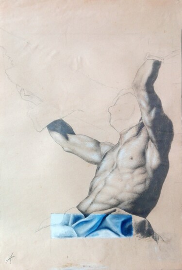 Disegno intitolato "Studio di figura '…" da Angelo Tine', Opera d'arte originale, Matita