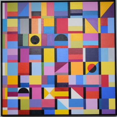 Painting titled "Rythmique n°1" by Eloi Camus, Original Artwork, Acrylic Mounted on Wood Panel