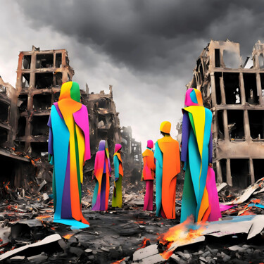 THE SILENT MARCH OF COLORS "THE SILENT MARCH OF…" başlıklı Dijital Sanat Umur Hozatli tarafından, Orijinal sanat, 3D modelleme