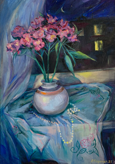 Pittura intitolato "Quiet Night" da Ruzhana Filipovich, Opera d'arte originale, Olio