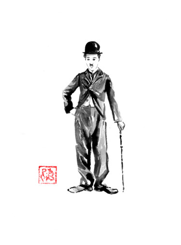 Disegno intitolato "charlie standing 20…" da Péchane, Opera d'arte originale, Acquarello