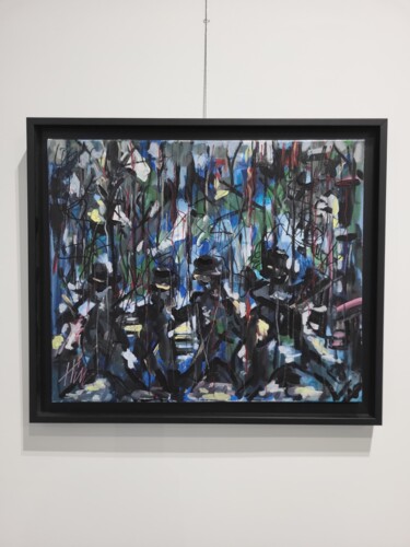 Pittura intitolato "Raboliot" da Henri Mahé (Him), Opera d'arte originale, Olio Montato su Telaio per barella in legno