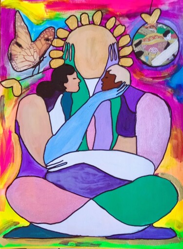 Peinture intitulée "Toi et moi nous" par Chrystelle Ragot, Œuvre d'art originale, Gouache