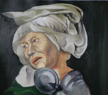 Painting titled "dessin vissage 10 (…" by Jean-Marc Quilichini, Original Artwork, Oil