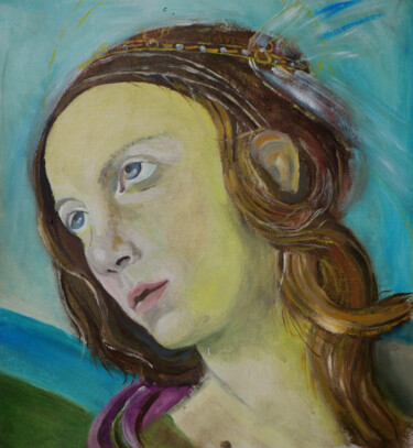 Schilderij getiteld "Portrait de la rena…" door Jean-Marc Quilichini, Origineel Kunstwerk, Olie