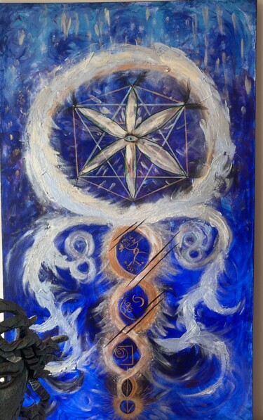 Schilderij getiteld "Sky and the Inner C…" door Ulia Zaklikovskaa, Origineel Kunstwerk, Acryl