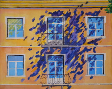 Schilderij getiteld "facade de maison La…" door Jean-Marc Quilichini, Origineel Kunstwerk, Acryl