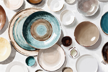 Pintura intitulada "Glazed and Gathered…" por Sheryl Snyder Gillum, Obras de arte originais, Aquarela