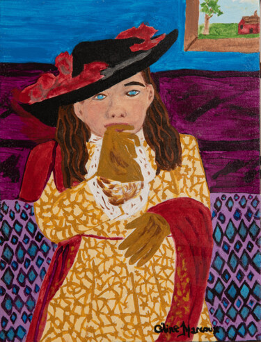 Schilderij getiteld "Louis X1V( Léonardo…" door Céline Marcoux, Origineel Kunstwerk, Acryl Gemonteerd op Frame voor houten b…