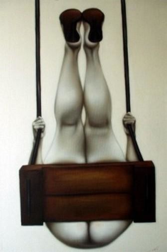 Painting titled "EL columpio" by Rigel Herrera, Original Artwork