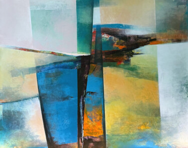 Painting titled "LA GRIETA." by Omar Piñol, Original Artwork, Acrylic Mounted on Wood Stretcher frame