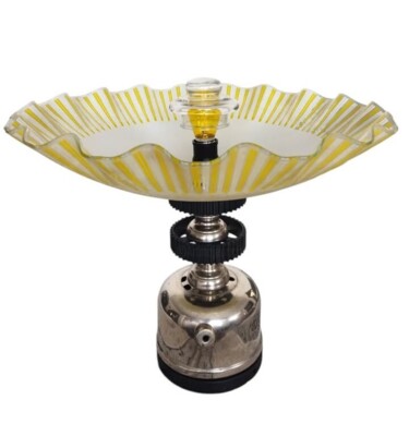 Sculpture titled "Yellow Flower" by Calavera Estudio Dgo Mx, Original Artwork, Metals