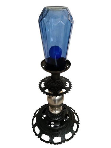 Sculpture titled "Blue Power" by Calavera Estudio Dgo Mx, Original Artwork, Metals