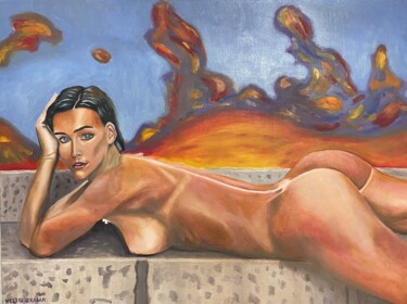 Schilderij getiteld "Cuerpo y alma" door Nestor Abraham Hernandez Medellin, Origineel Kunstwerk, Olie