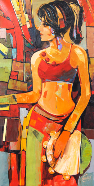 Rhythmic Day 绘画 标题为“Rhythmic Day” 由Artist Gurdish Pannu Punjabi Painting Gallery, 原创艺术品, 丙烯