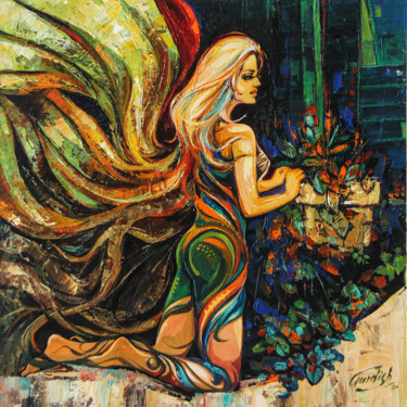 绘画 标题为“The Phantom Yearning” 由Artist Gurdish Pannu Punjabi Painting Gallery, 原创艺术品, 丙烯