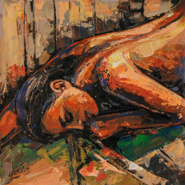 Schilderij getiteld "Let’s Sleep Tonight…" door Artist Gurdish Pannu Punjabi Painting Gallery, Origineel Kunstwerk, Acryl