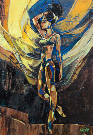Angel of Fortune Pittura intitolato "Angel of Fortune" da Artist Gurdish Pannu Punjabi Painting Gallery, Opera d'arte originale, Acrilico