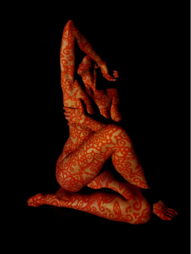 Photographie intitulée "Oriental dreams" par Charly N'Doumbe, Œuvre d'art originale, Light Painting Monté sur Plexiglas