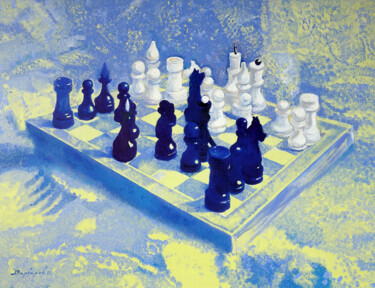 "White and black" başlıklı Tablo Anatoly Varvarov tarafından, Orijinal sanat, Petrol Ahşap Sedye çerçevesi üzerine monte edi…