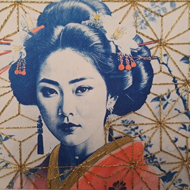 Fotografie getiteld "GEISHA" door Liberty, Origineel Kunstwerk, Cyanotypie