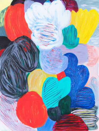 Blue and Orange landscape abstract Arts numériques intitulée "Blue and Orange lan…" par Olga Lomax, Œuvre d'art originale, Peinture numérique