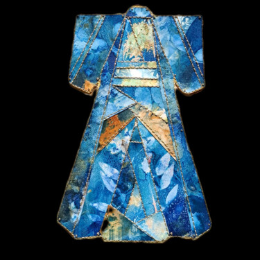 제목이 "kimono"인 사진 Liberty로, 원작, 시아노타입 기타 단단한 패널에 장착됨