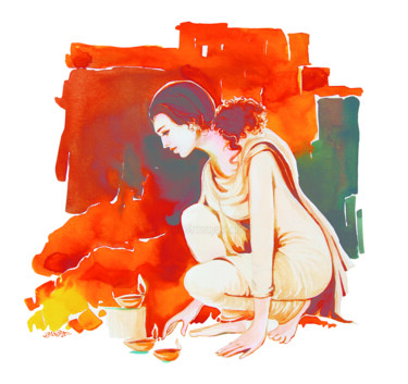 Festival of Lights-Diwali Painting Peinture intitulée "Festival of Lights-…" par Artist Gurdish Pannu Punjabi Painting Gallery, Œuvre d'art originale, Acrylique
