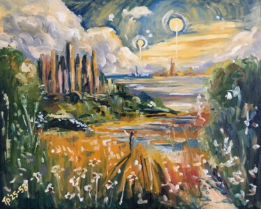 绘画 标题为“Landscape 25-53” 由Tatyana Pavlenko, 原创艺术品, 油 安装在其他刚性面板上