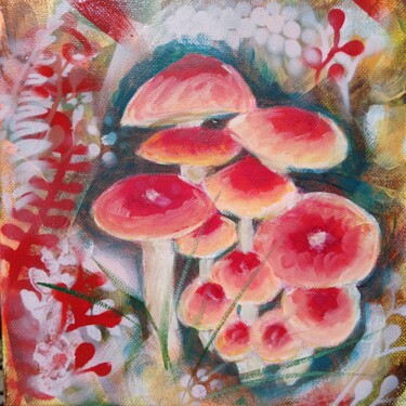 Mushroom - M7 绘画 标题为“Mushroom - M7” 由Chrys Oak, 原创艺术品, 油 安装在木质担架架上