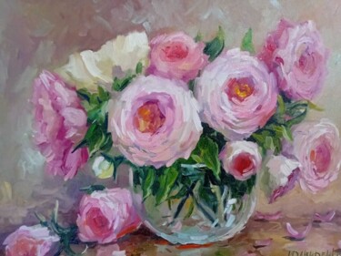 Картина под названием "Rose 1" - Irina Davidenko, Подлинное произведение искусства, Масло